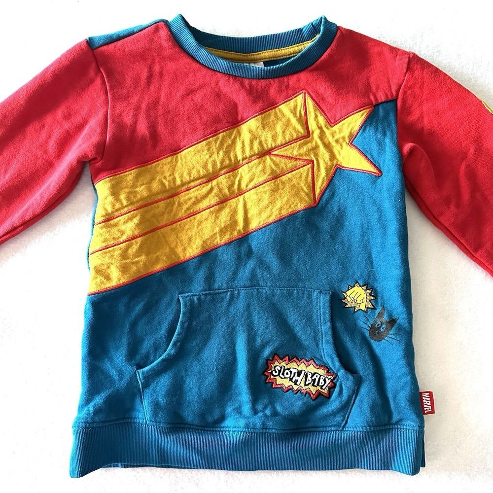 Ms. Marvel Size 5/6 Pajama Top Sweater Disney‎  Sloth Baby Girls Golden Star